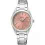 Seiko Classic Ladies SUR529P1 Uhr mit Rosa Zifferblatt und einem Gehäuse von 30 mm im Durchmesser und einem Metallarmband in Silber