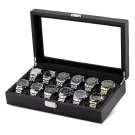 Ditur Uhrenbox inkl. 1 wahlfreie Uhr Schwarz MarImitierter Kohlenstoff KXD1017